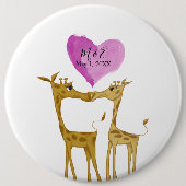 Schattige Giraffe Lovers Ronde Button 6,0 Cm (Voorkant)