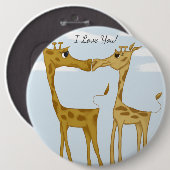 Schattige Giraffe Lovers Ronde Button 6,0 Cm (Voorkant /achterkant)