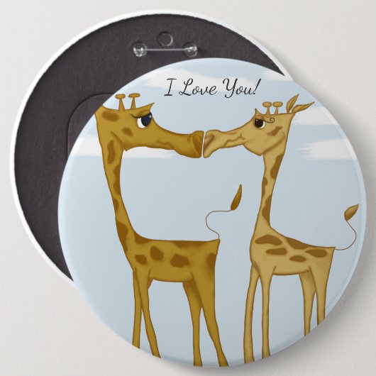 Schattige Giraffe Lovers Ronde Button 6,0 Cm (Voorkant /achterkant)