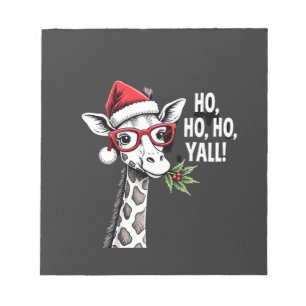 Schattige Giraffe Met Kerstman Hoed Prettig Kerstm Notitieblok