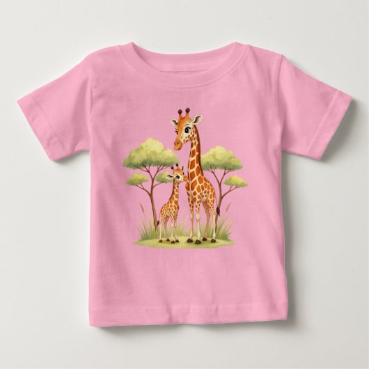 Schattige Giraffe Moeder Baby Safari Kinderen (Voorkant)