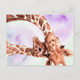 Schattige Giraffe Moeder En Baby, Cadeau Voor Doch Briefkaart