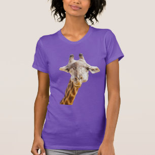 Schattige Giraffe Paarse Moderne Grappige Dier T-shirt