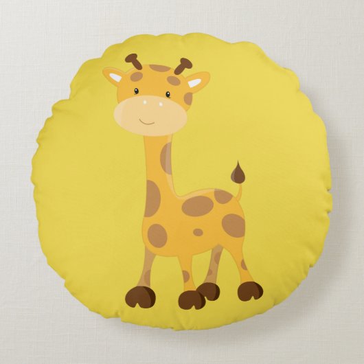 Schattige Giraffe Rond Kussen (Voorkant)