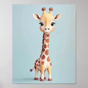 Schattige Giraffe - Safari Animal Nursery Wall Art Poster