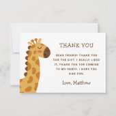 Schattige Giraffe | Safari Jungle Kinderverjaardag Bedankkaart (Voorkant)