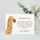 Schattige Giraffe | Safari Jungle Kinderverjaardag Bedankkaart (Staand voorkant)