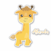 Schattige Giraffe Sticker (Voorkant)