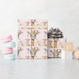 Schattige Giraffes Baby shower Verjaardag Cadeaupapier