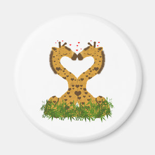 Schattige Giraffes van de Cute Love Heart Shaped K Magneet