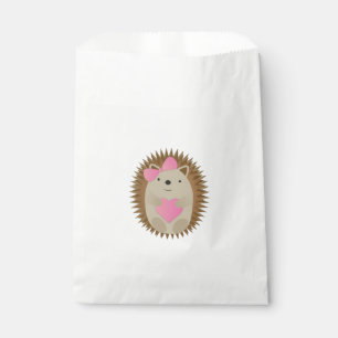 Schattige Girl Cartoon Hedgel die een hart knuffel Bedankzakje