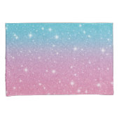 Schattige Girly Blue Pink Faux Glitter Sparkles Kussensloop (Voorkant-Rechts)
