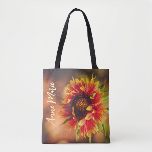 Schattige Girly Custom Name Flower Draagtas (Voorkant)