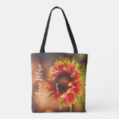 Schattige Girly Custom Name Flower Draagtas (Achterkant)