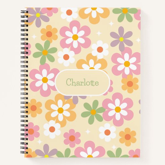 Schattige Girly Daisy Pattern Notitieboek (Voorkant)