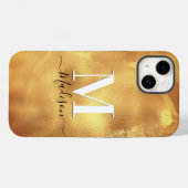 Schattige girly gouden marmer art monogram Case-Mate iPhone case (Achterkant (horizontaal))