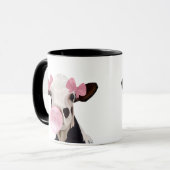 Schattige Girly Koe Roze Bubblegum Mok (Voorkant links)