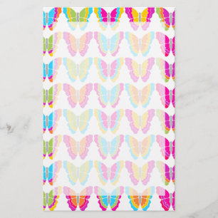 Schattige Girly Multicolor Rainbow Butterfly Patte Briefpapier