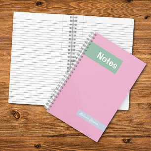 Schattige Girly Pastel Roze Monogrammed Volledige Notitieboek