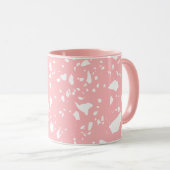 Schattige Girly Pastel Roze Wit Abstract Terrazzo Mok (Voorkant rechts)