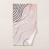 Schattige Girly Pink Bohemian Roos Gold Design Bad Handdoek (Handdoek)