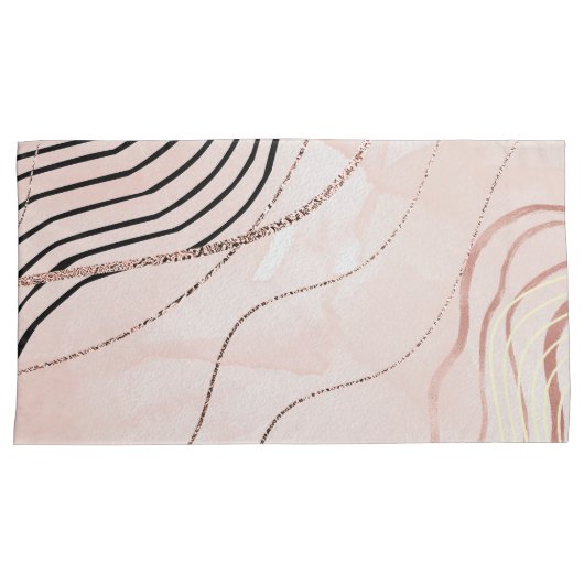 Schattige Girly Pink Bohemian Roos Gold Design Kussensloop (Voorkant-Rechts)