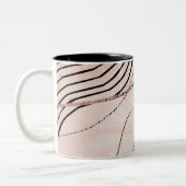 Schattige Girly Pink Bohemian Roos Gold Design Tweekleurige Koffiemok (Links)