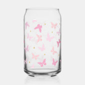 Schattige Girly Pink Butterflies Pattern Blikvorm Glas (Voorkant)