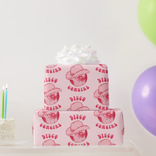 Schattige Girly Pink Disco Cowgirl Pet Cadeaupapier