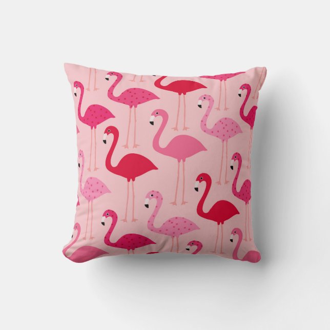 Schattige Girly Pink Flamingo patroon Kussen (Voorkant)