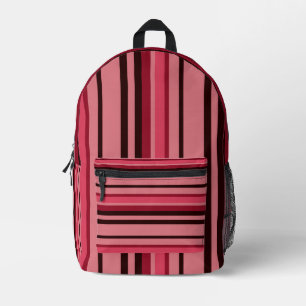 Schattige Girly Pink Stripes Bedrukte Rugzak