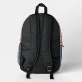 Schattige Girly Roze en Blauw Plaid Monogram Bedrukte Rugzak (Achterkant)