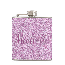 Schattige Girly Roze Sparkle Monogram Naam