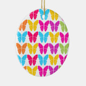 Schattige Girly Vibrant Regenboog Vlinderpatroon Keramisch Ornament (Rechts)