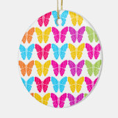 Schattige Girly Vibrant Regenboog Vlinderpatroon Keramisch Ornament (Links)