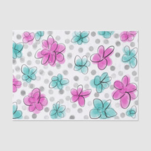 Schattige Girly Waterverf Bloemenpatroon Tissuepapier