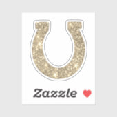Schattige Glam Girly Gold Glitter Hoefijzer Sticker (Vel)