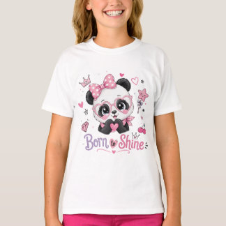 Schattige Glam Panda Geboren Om Te Schitteren T-shirt