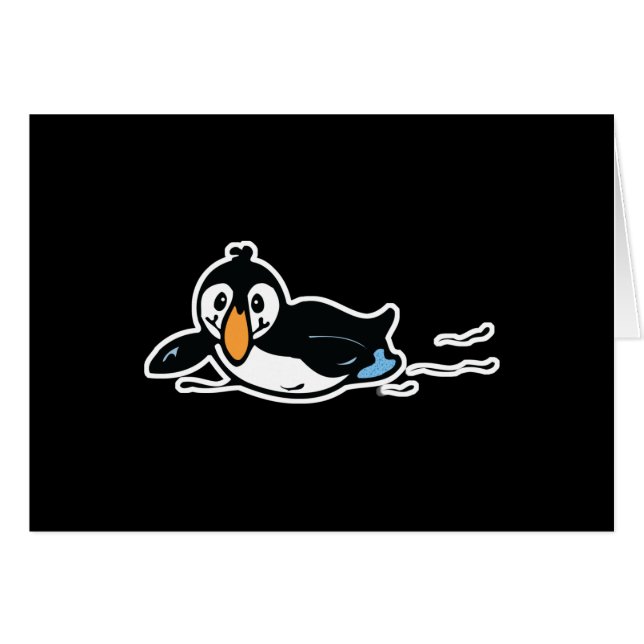 schattige glijdende pinguïn (Voorkant Horizontaal)