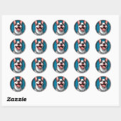 Schattige Glimlachende Bull Terrier 🐾 Vrolijke Ho Ronde Sticker (Vel)