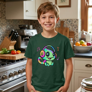 Schattige glimlachende Kawaii-babykameleon met hoo T-shirt
