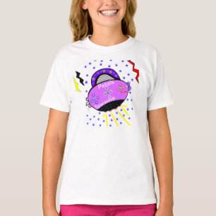 Schattige Glimlachende Roze Paarse Bloemblaadjes R T-shirt