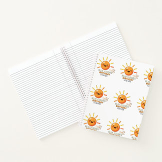Schattige glimlachende zon verjaardagswensen gelin notitieboek
