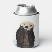 Schattige glimlende Otter in het meer Blikjeskoeler (Blikje Voorkant)