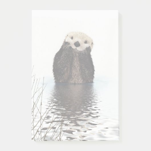 Schattige glimlende Otter in het meer Post-it® Notes (Voorkant)