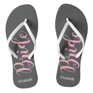 Schattige Glitter Bruid, Grijs -Persoonlijk Teenslippers