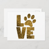 Schattige Glitter Paw-afdrukken Briefkaart (Voorkant / Achterkant)