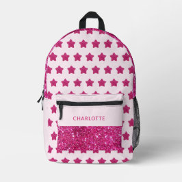 Schattige Glitter Pink Terug naar school Bedrukte Rugzak