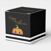 Schattige Glitter Sinaasappel Happy Halloween Part Bedankdoosjes (Voorkant Zijde)