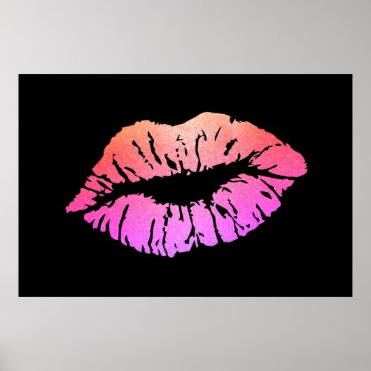 Schattige glitterlips,Kiss Poster (Voorkant)